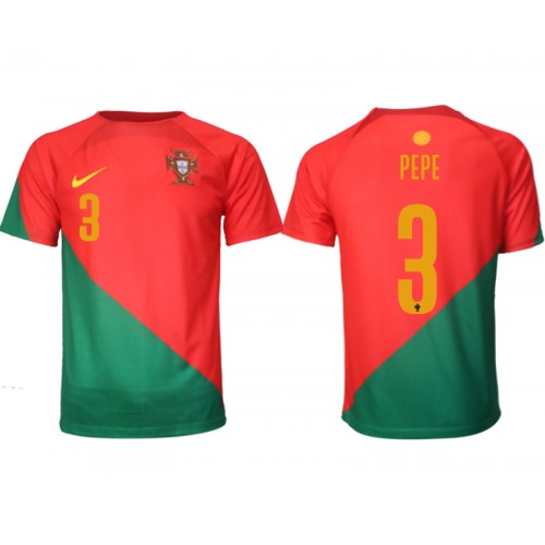 Portugal Pepe #3 Hjemmebanetrøje VM 2022 Kort ærmer